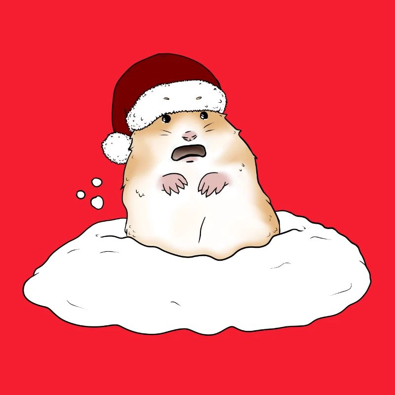 Weihnachtshamster im Schnee