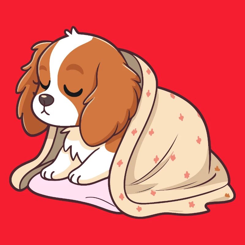 Chiot dormeur sous couverture