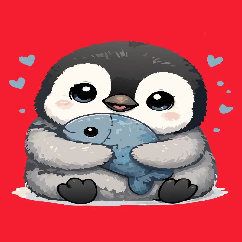 Cuddly Penguin with Fish