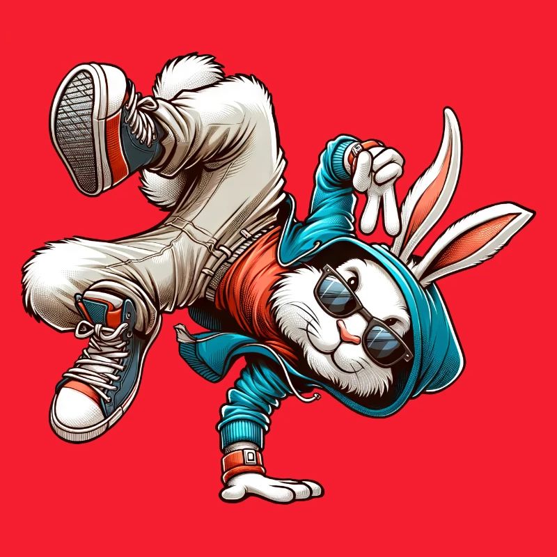 Pâques Pâques Lapin Danse Breakdance