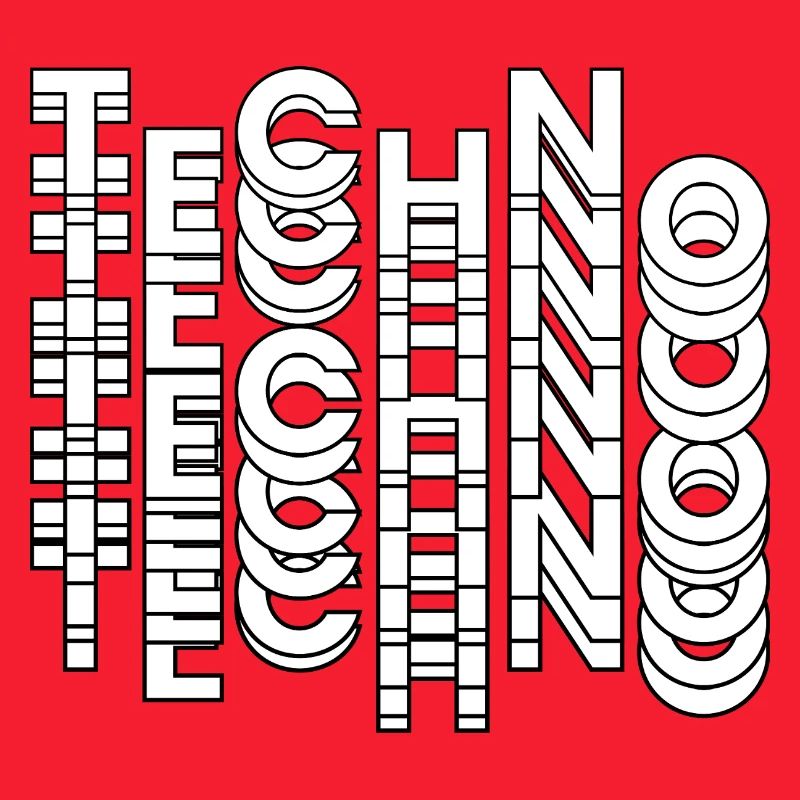 Futuristic Techno Typography Design