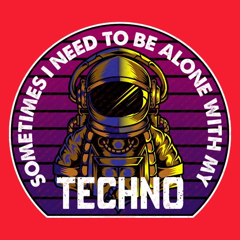 Techno Astronaut Circle Badge