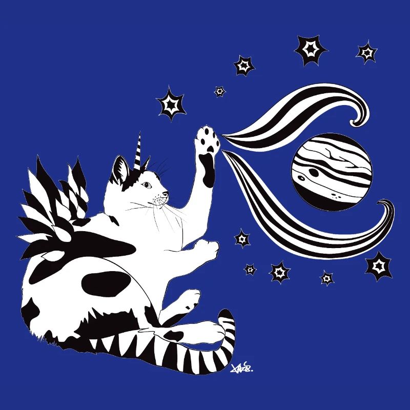 Chat de l’espace dans la danse des planètes