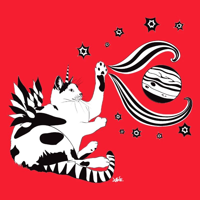 Chat de l’espace dans la danse des planètes
