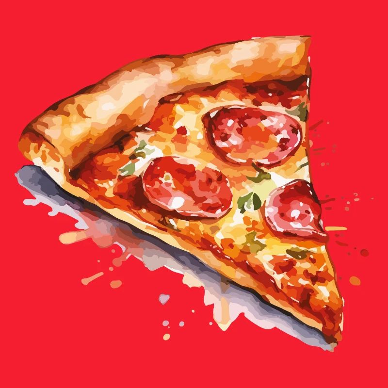Wasserfarbene Pizzascheibe