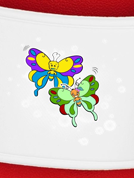Zwei Schmetterlinge mit Pixelwolke