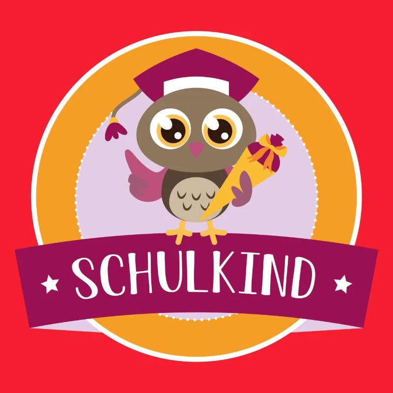 Schulkind Eule mit Zuckertüte
