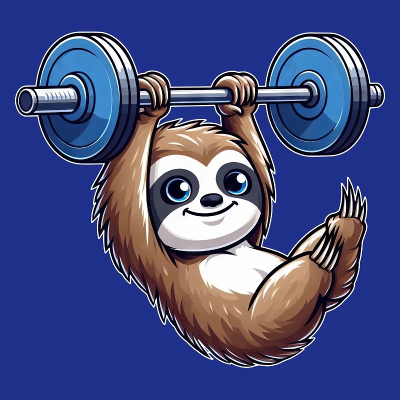 Sloth Dumbbell Pull-Up Workout Funny