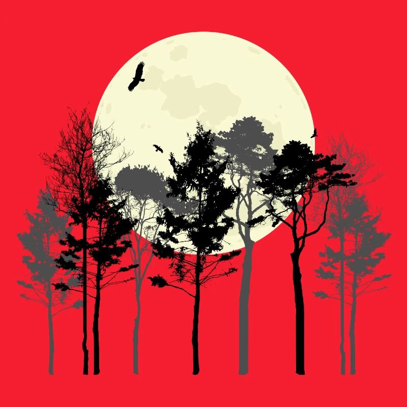 Conception de silhouette de la forêt céleste