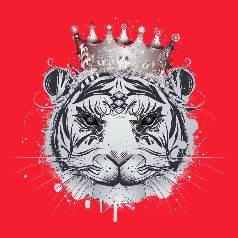 Weißer Tiger mit Krone – Elegante Raubkatze