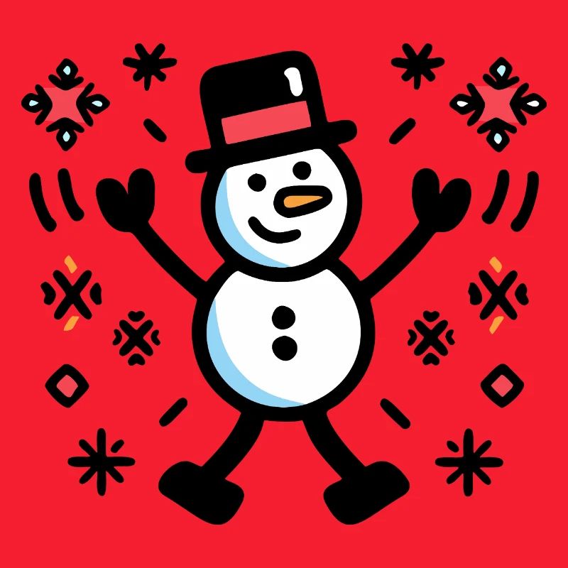 Fröhlicher Schneemann Comic Winter