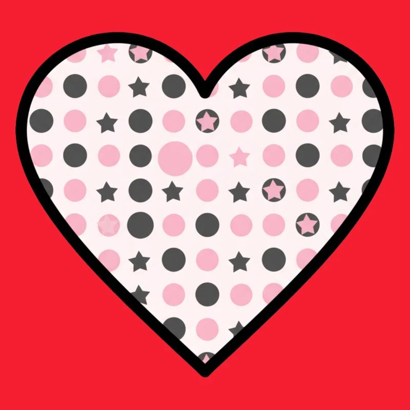 Heart Pattern Star Dots Cute Vector