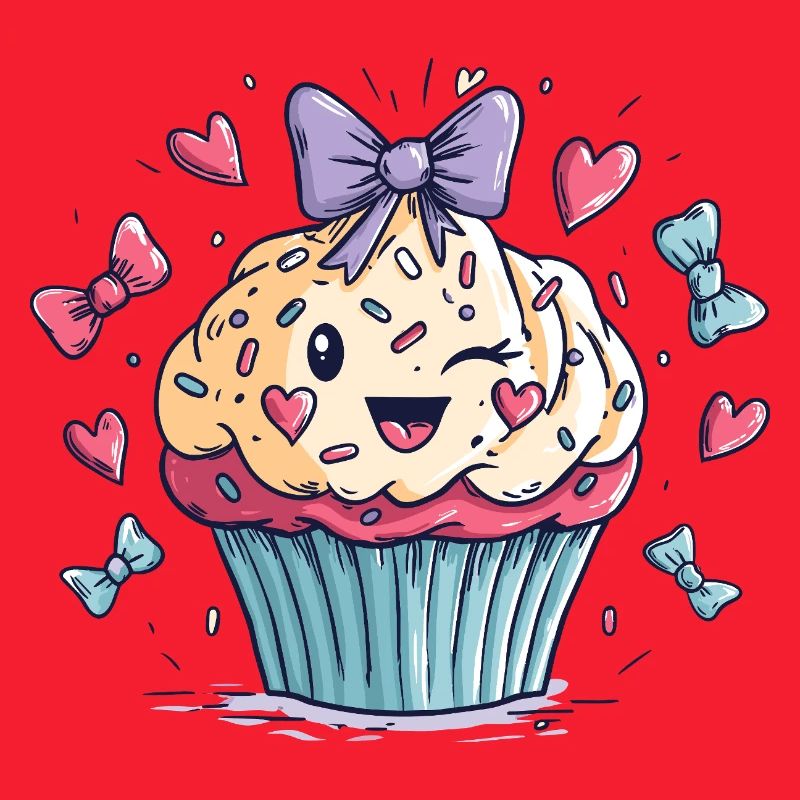 Kawaii Cupcake Herz-Bow