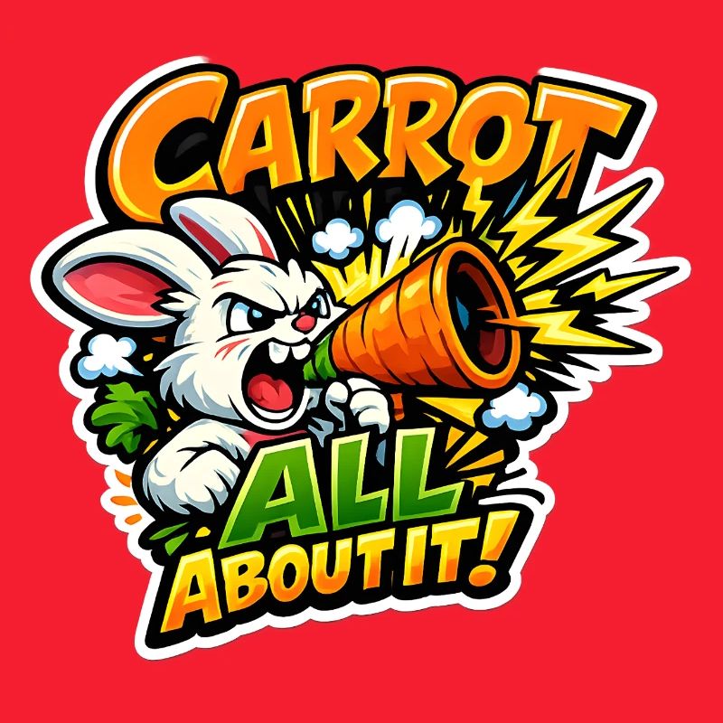 Lapin Mégaphone Carotte – Style Comic