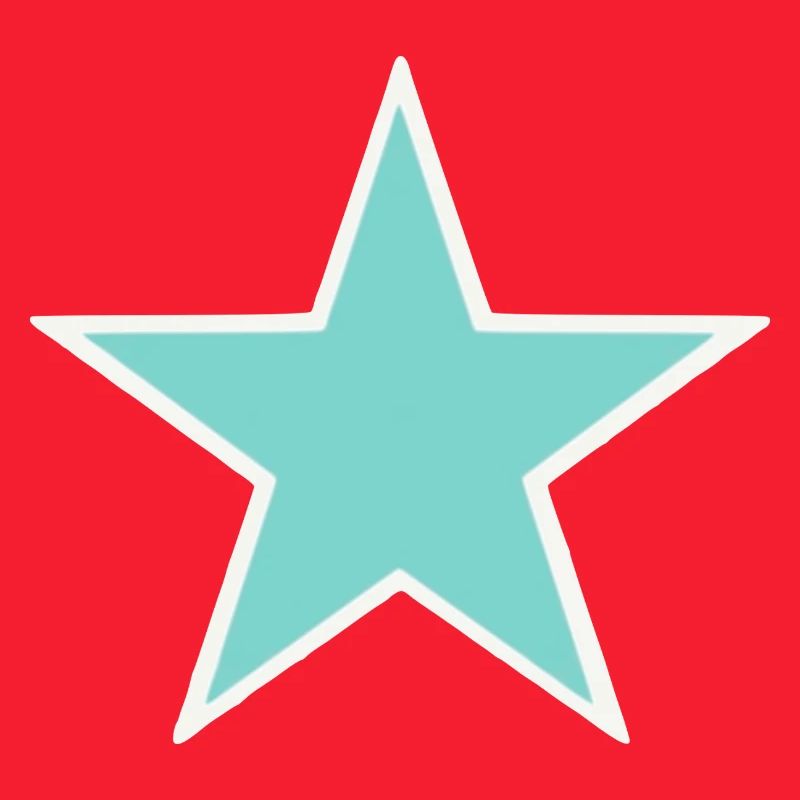 Étoile turquoise avec bordure blanche