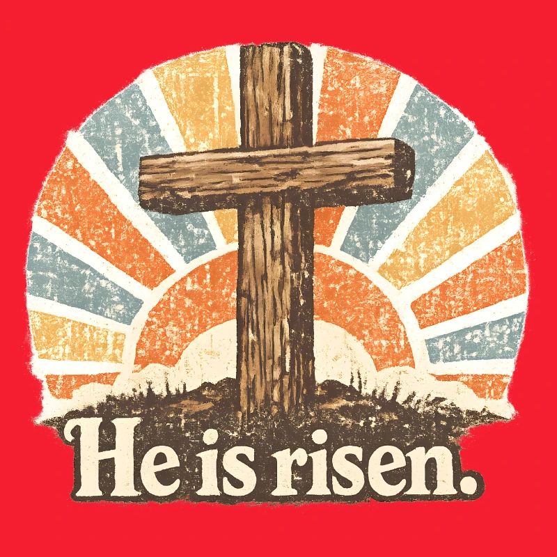 Crucifix He is Risen Vintage