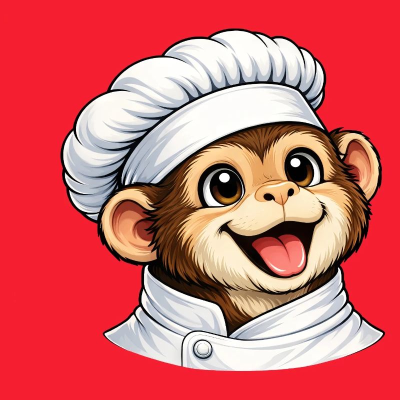 Cute Monkey Chef Cartoon
