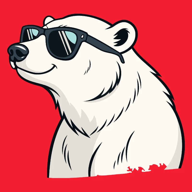 Cooler Eisbär mit Brille