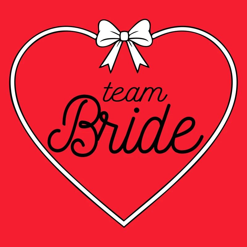 Conception de nœud en forme de cœur de mariée Team Bride – Équipe nuptiale pour enterrement de vie de garçon