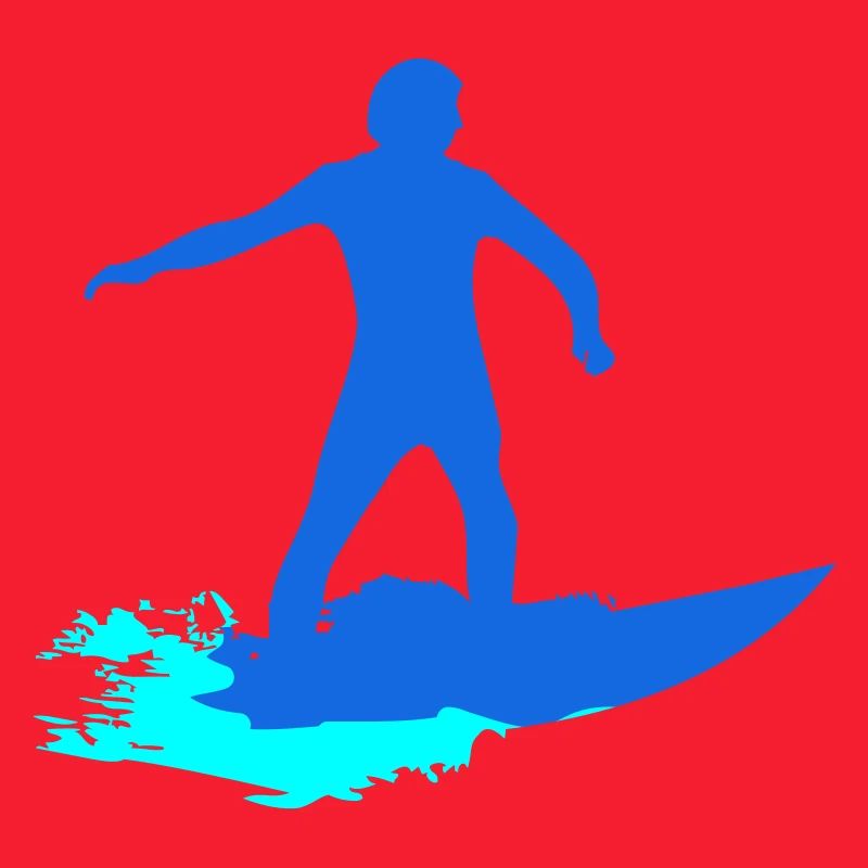 Surfer silhouette on wave