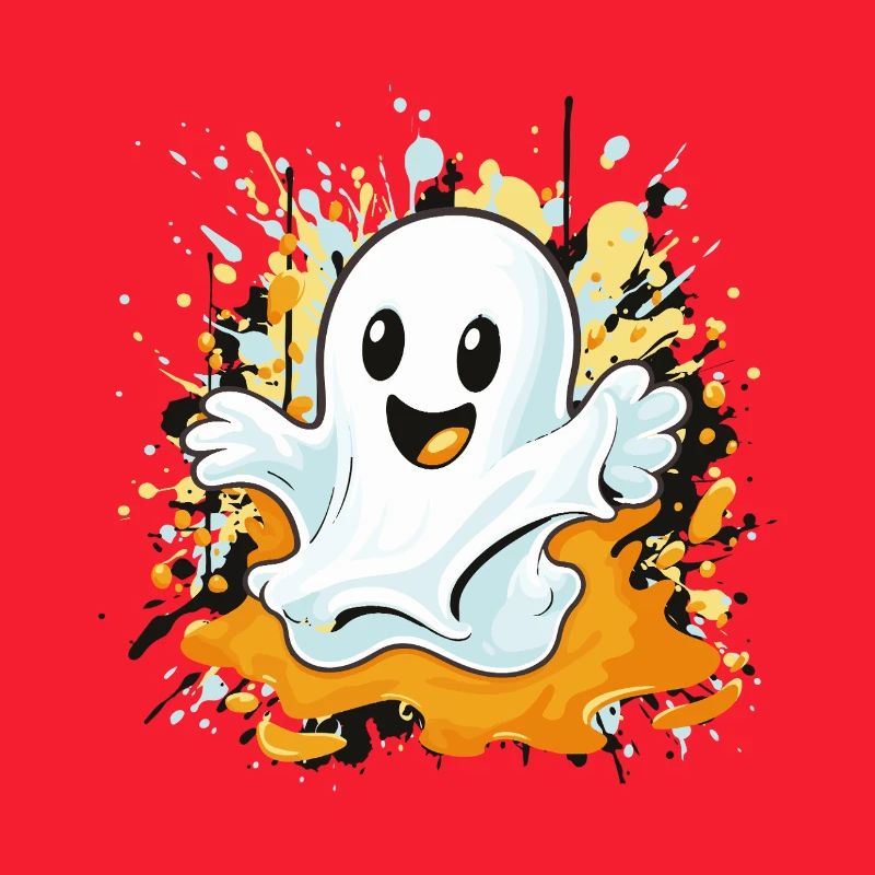 Cheerful ghost splash