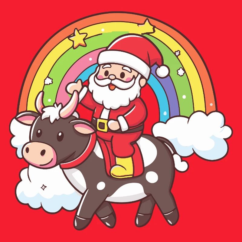 Kuh Weihnachtsmann Weihnachten