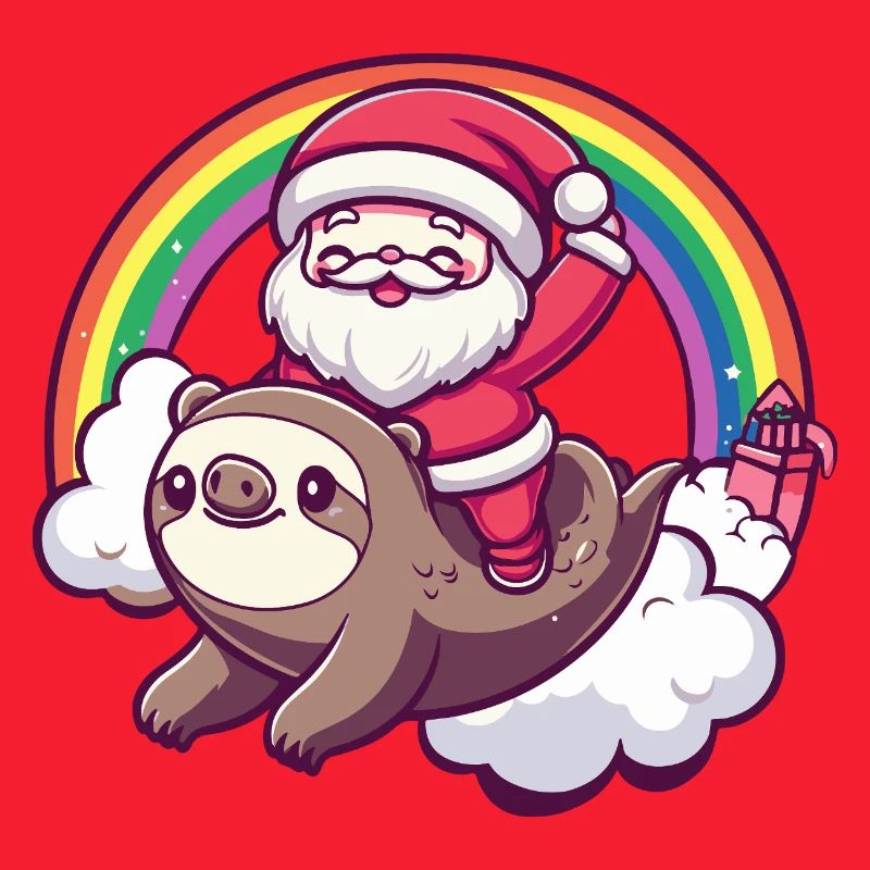 Faultier Weihnachtsmann Weihnachten