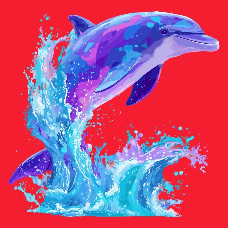Colored Dolphin Splash