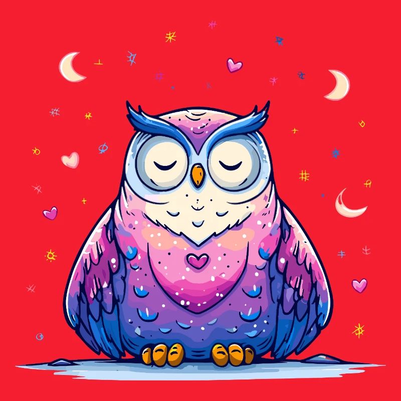 Amour de la chouette au clair de lune