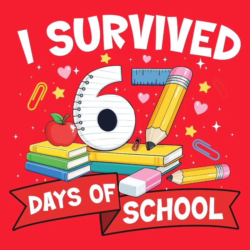 Funny Meme 67 Days Survived School Student