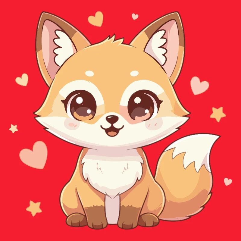 Cuddly fox with heart charm