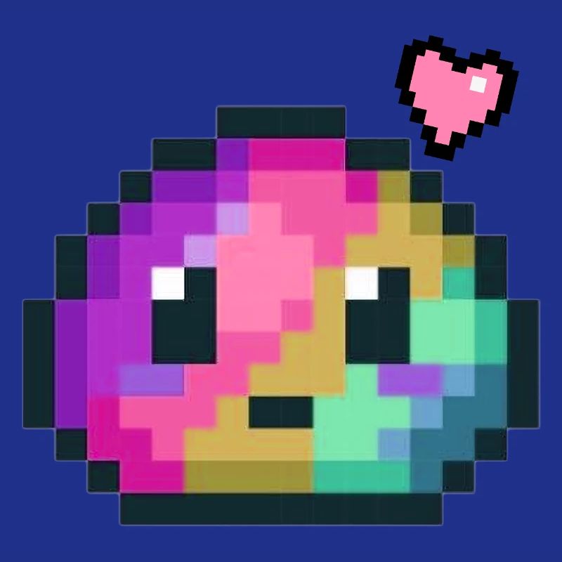Pixel Farbexplosion Herz 8 Bit Retro Style 
