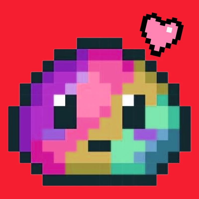 Pixel Farbexplosion Herz 8 Bit Retro Style 