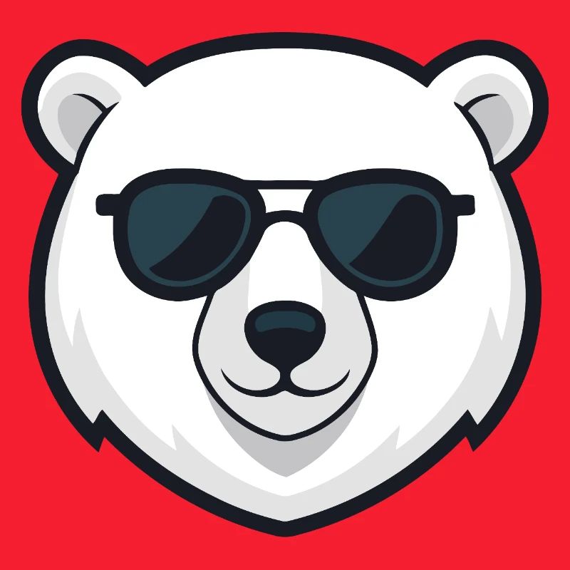 Polar Bear Black Glasses
