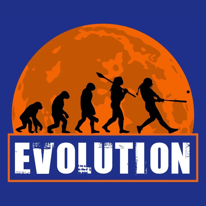 Baseball Softball Evolution Funny Player Gift Art