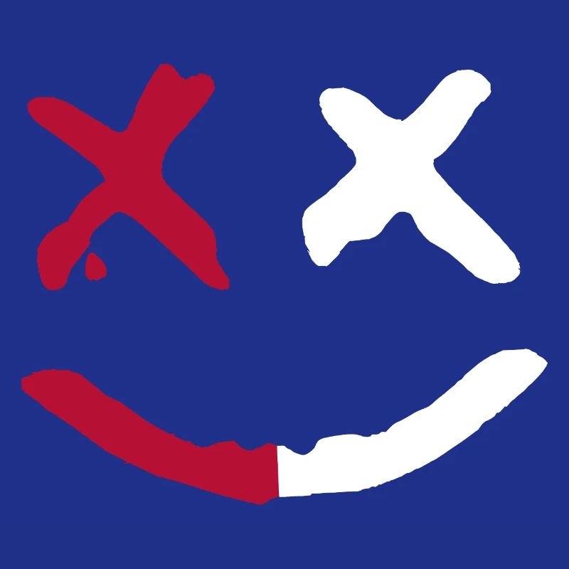 Evil Smile.y Face X-Eyes Graffiti Red White