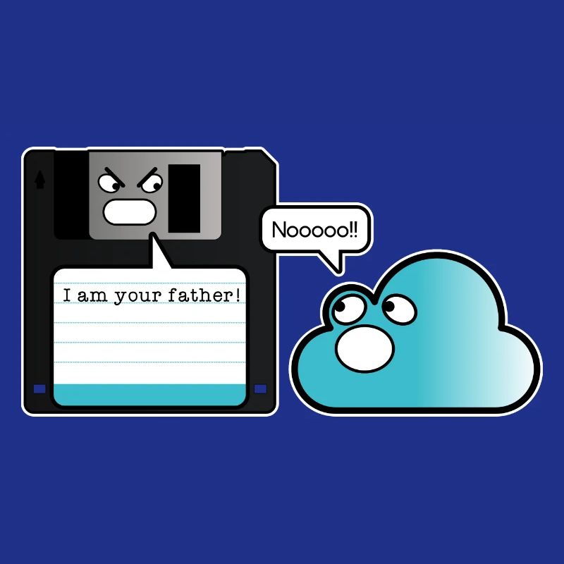 Diskette Cloud Speicher Vater Computer Witz