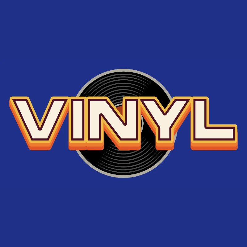 Conception typographique rétro du vinyle