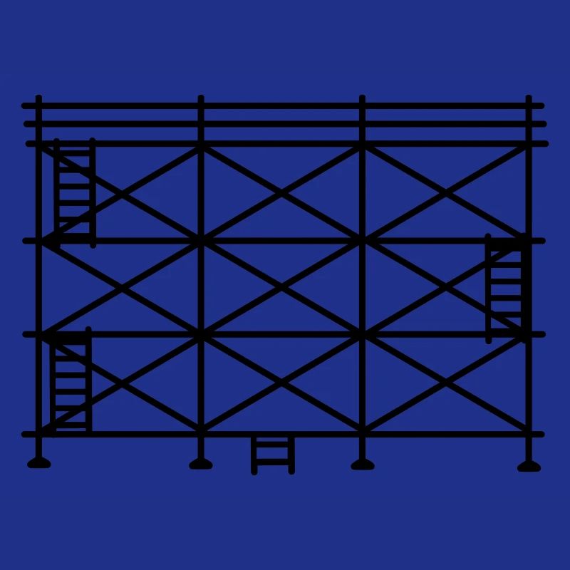 Silhouette d’échafaudage, échafaudage de construction