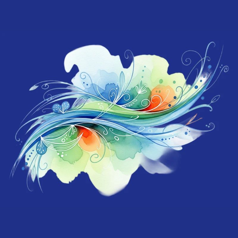 Formes fluides : conception abstraite à l’aquarelle