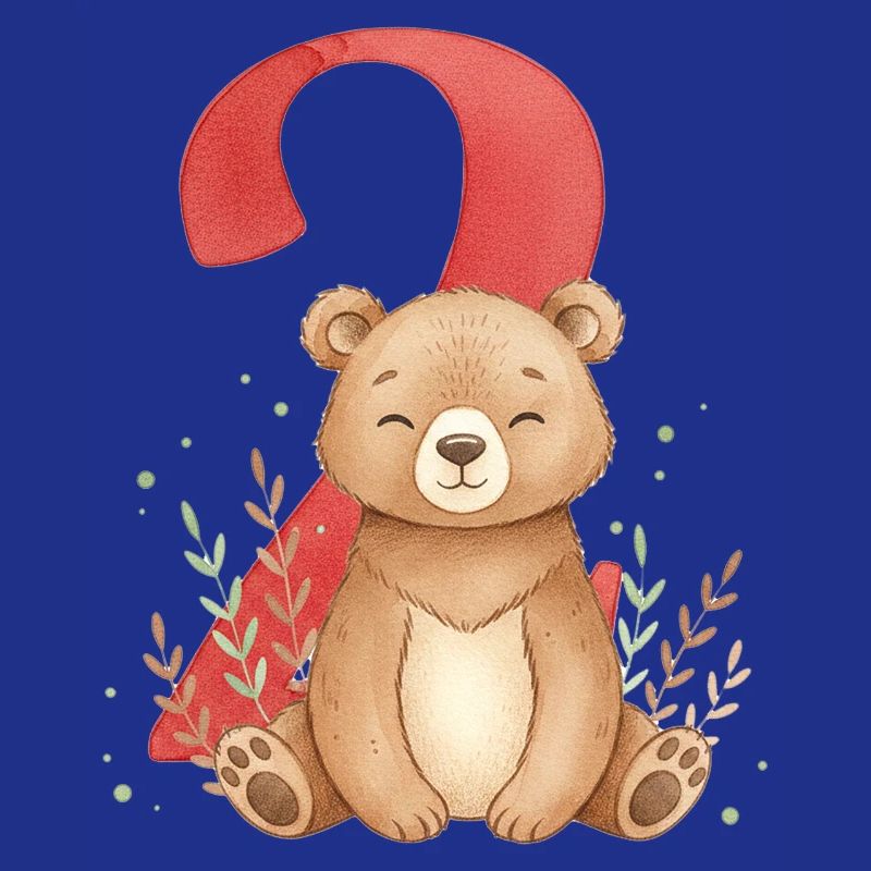 Cuddly bear with number 2