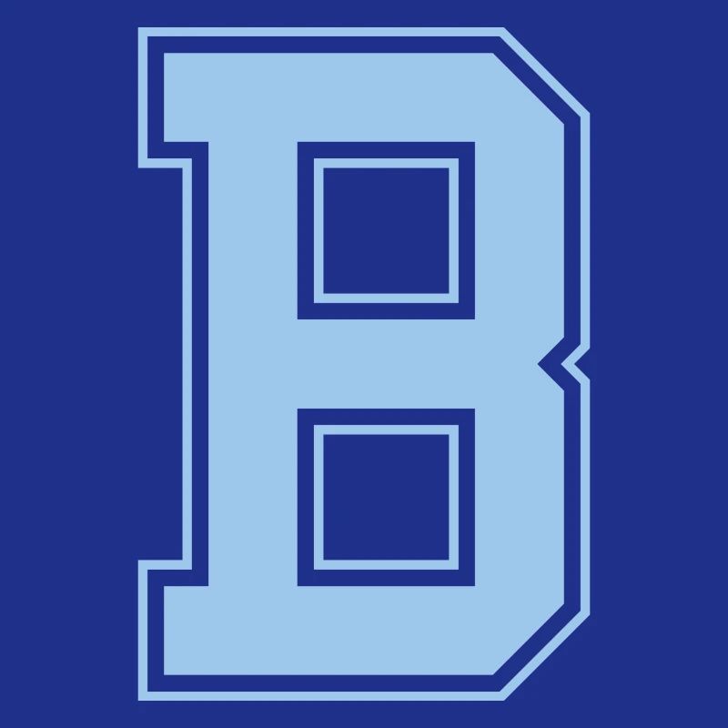 Monogramm Hellblau Varsity College Initiale B