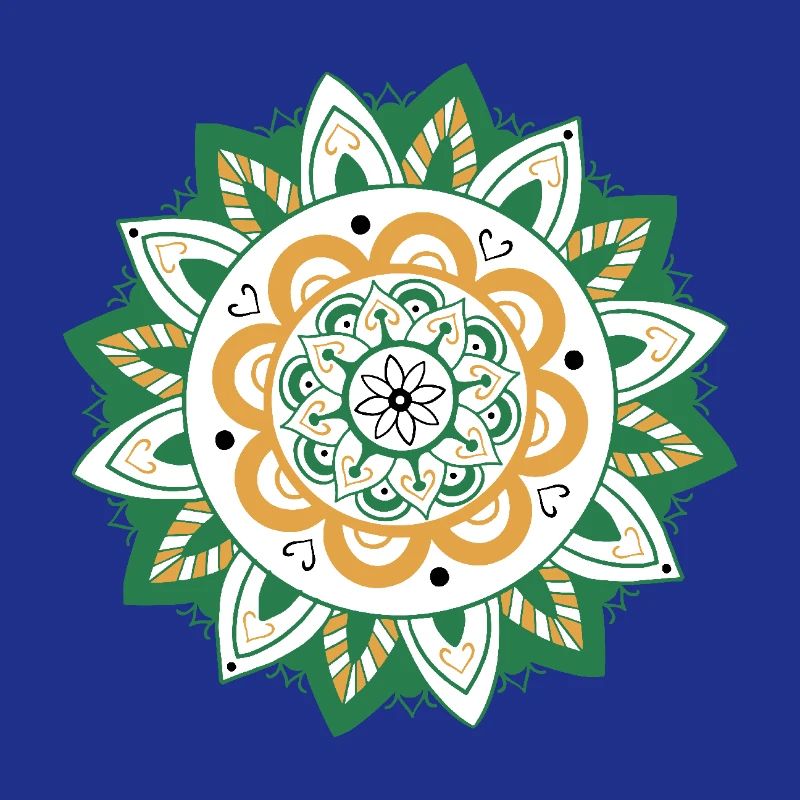 oriental pattern morocco green orange