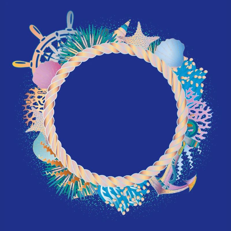 Maritime Rope Frame – with Corals & Shells