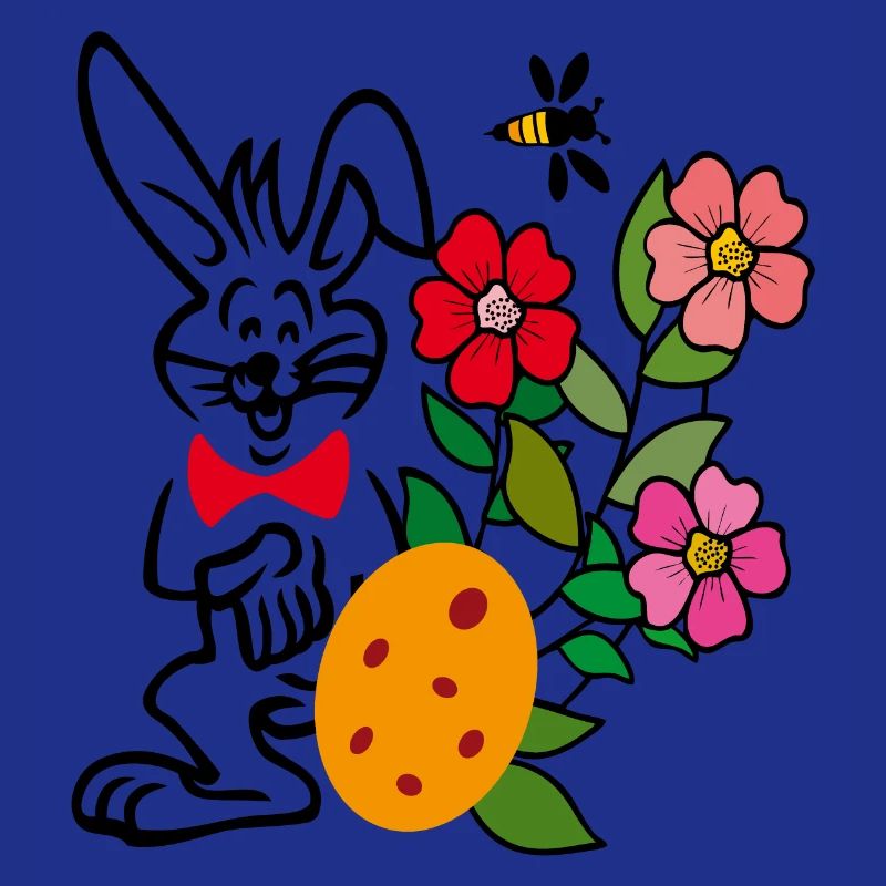 Easter with flowers and Easter egg