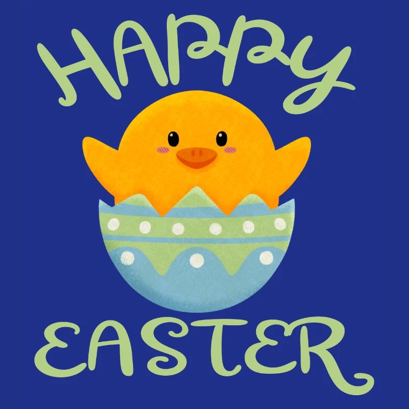 Happy Easter chick in Easter egg