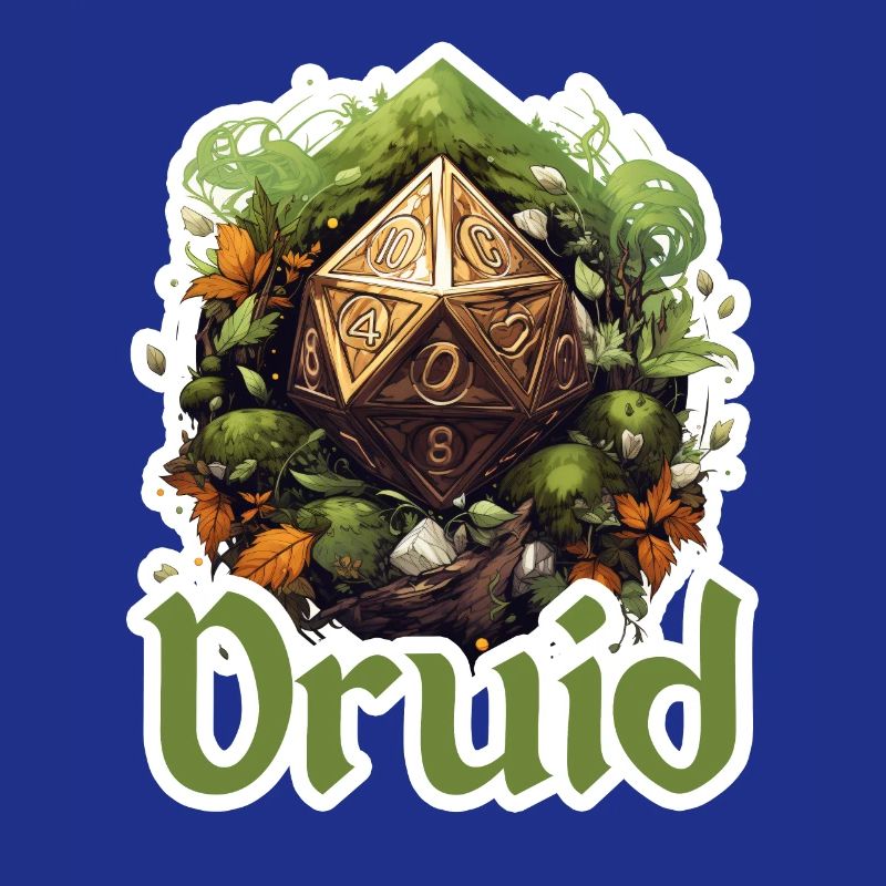 Druide avec D20 – Conception de RPG fantastique