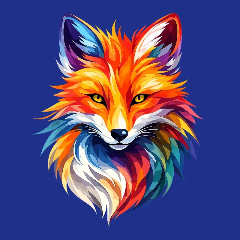 Conception colorée de polygones de renard – Art moderne de renard