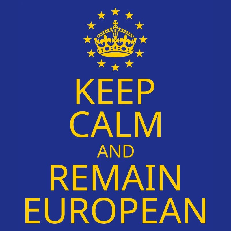 Modern Yellow Blue Keep Calm Crown Europe Vector