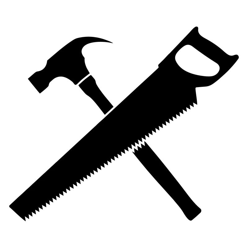 Tools carpenter hammer and saw
